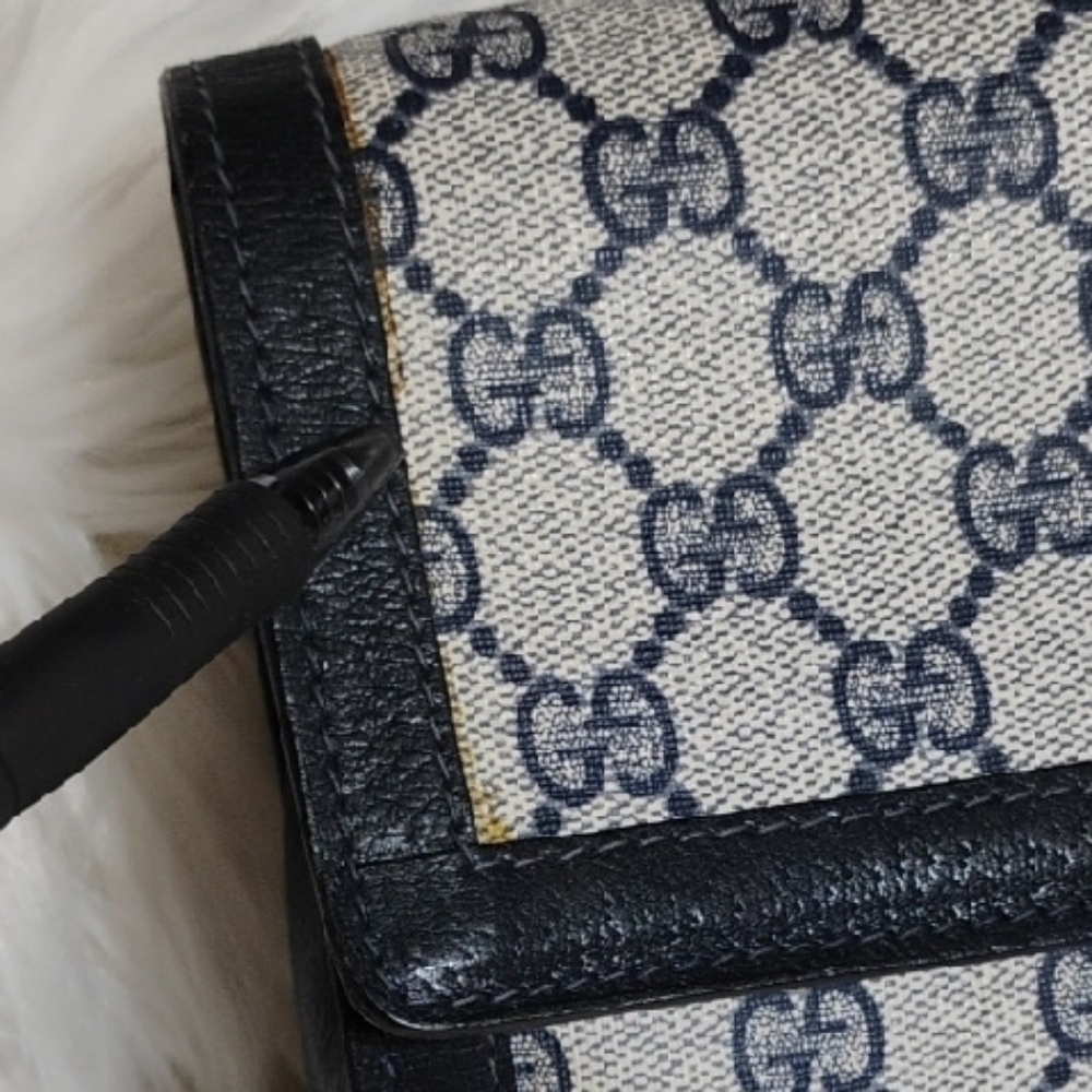 SALE! Authentic Gucci GG Supreme Sherry Line Leather Vtg Clutch Bag - Picture 9 of 16